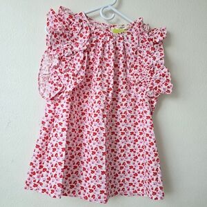 NWT Entro Floral Ruffle Blouse